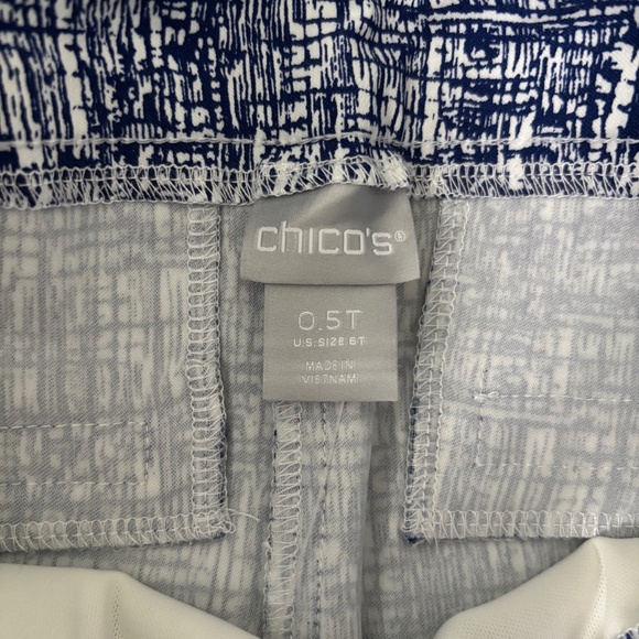NWT Chicos Brigitte Blue Grid So Slimming Slim Leg Pant  Sz 6T - Picture 6 of 11